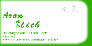 aron klich business card